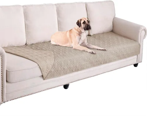 Miniatura 8 de Ameritex Funda Impermeable para Cama de Perro Manta para Mascotas para Muebles Cama Sillón Sofá Reversible Azul marino+azul piedra