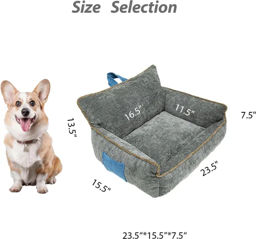 Miniatura 3 de Cama mediana para perro, cama calmante para perros, cama para perros de tamaño mediano, impermeable, M (23.5 x 15.5 x 13.5 pulgadas)