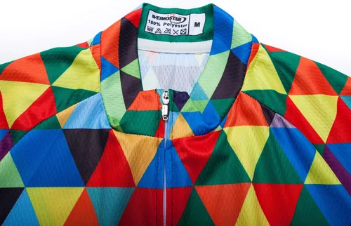 Miniatura 4 de Weimostar Hombre Ciclismo Jersey Manga Corta Bicicleta Ropa Multicolor Diamante