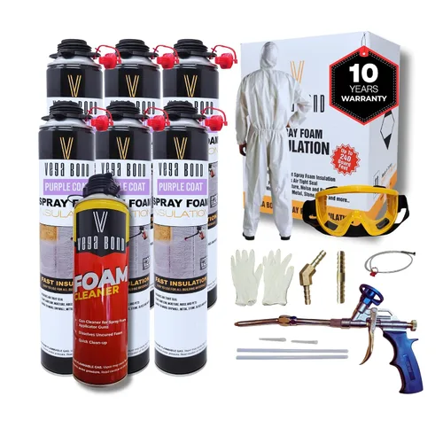 Miniatura 21 de Vega Bond SF001 paquete con pistola, un solo componente premium, autoexpandible, espuma en aerosol de aislamiento de celdas cerradas Purplecoat, 29