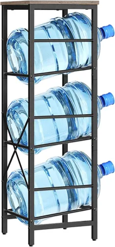 Miniatura 9 de HOOBRO Estante para jarra de agua, soporte para botella de agua, estante para jarra de agua de 5 galones, estante de almacenamiento de enfriador