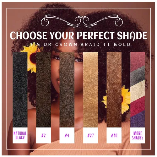 Miniatura 4 de Afro Kinkys - Extensiones de cabello humano trenzado a granel para torsión, 1 paquete de 1.76 oz (50 g), extensiones de rastas de reparación