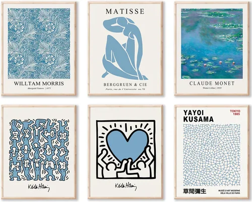 Miniatura 12 de KBKBART Matisse - Impresiones artísticas para pared, póster abstracto de arte de pared de Matisse, negro y beige, línea de cuerpo para mujer, hojas