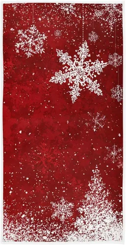 Miniatura 21 de Pfrewn Toallas de mano de copos de nieve de Navidad de 16 x 30 pulgadas, toalla de baño retro con purpurina, ultra suave, altamente absorbente, Copo