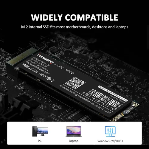 Miniatura 6 de fanxiang S501 128GB NVMe SSD 3D NAND1.3 PCIe Gen3x4 M.2 2280 Unidad interna de estado sólido (velocidad de lectura de hasta 1,100 MB/s) compatible