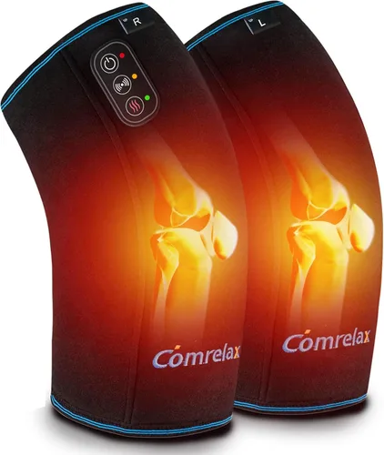 Masajeador de rodilla con calor y vibración, almohadilla térmica para aliviar el dolor de rodilla, almohadilla térmica para dolor de piernas,