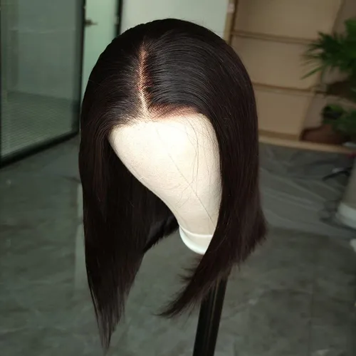 Miniatura 3 de ISEE Pelucas de cabello sin pegamento para principiantes, pelucas de encaje frontal para mujeres negras, cabello humano corto y lacio, pelucas