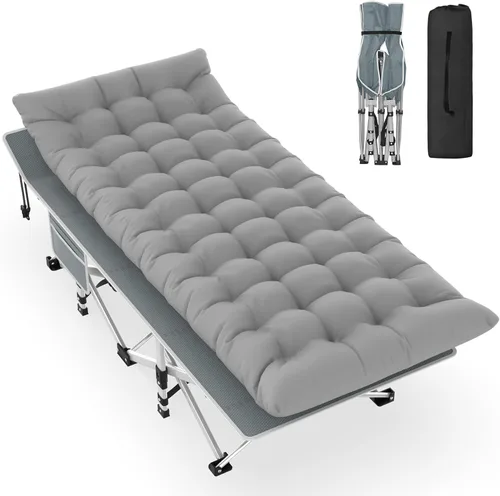 Miniatura 15 de Slendor Cuna de Camping, Cunas de Camping Plegables para Adultos, Cuna de Dormir Portátil con Bolsa de Transporte, Oxford de Doble Capa 1200D, Cama
