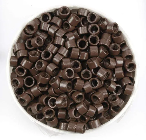 Miniatura 3 de Cuentas de microanillo de rosca de rosca no silicona para extensiones de cabello, 5 colores opcionales (1000 unidades, negro)