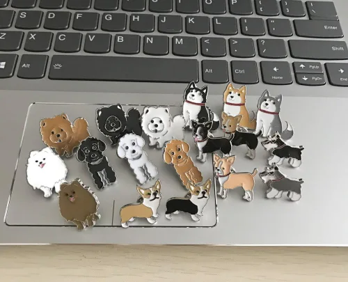 Miniatura 14 de Broche de perro carlino encantador para mascotas, broche de ramillete de metal, placa de identificación para perro, regalo de cumpleaños de Navidad