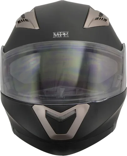 Miniatura 2 de Milwaukee Performance Helmets MPH9804DOT Matte Black Modular Racing Helmet w/ Drop Down Visor