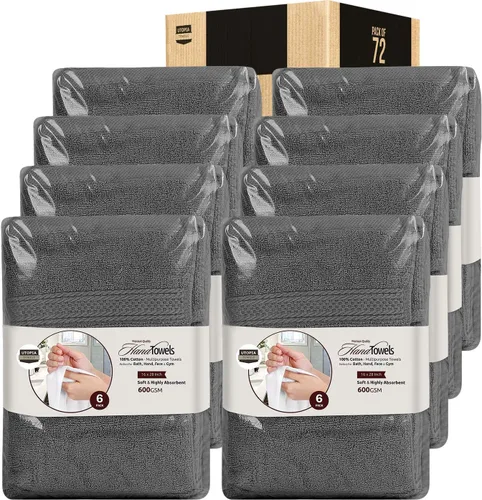 Miniatura 18 de Utopia Towels- Paquete de 6 toallas de mano prémium, 100% algodón hilado en anillo, ultrasuaves y altamente absorbentes, 18 oz/m2 (600 g/m2), 16 x