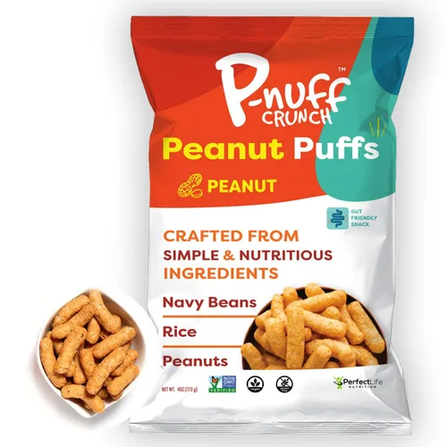 Miniatura 9 de Pnuff Crunch Puffs de Mantequilla de Maní - Bocadillos saludables, aperitivos bajos en calorías, aperitivos sin gluten, veganos, ricos en proteínas