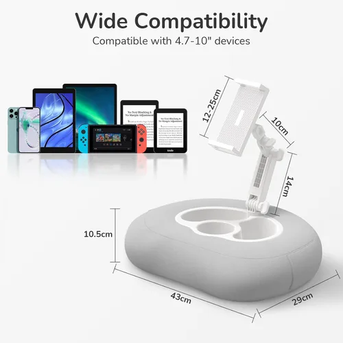 Miniatura 8 de Soporte de almohada para tableta para Kindle iPad compatible con teléfono/tableta de 4.7 a 10 pulgadas, iPad, iPhone, Samsung, Google, soporte