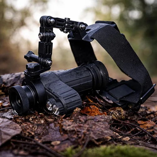 Miniatura 7 de Gafas monoculares de visión nocturna montadas en la cabeza con correa elástica para la cabeza, aumento predeterminado 7X, equipo NVG rango de 1148