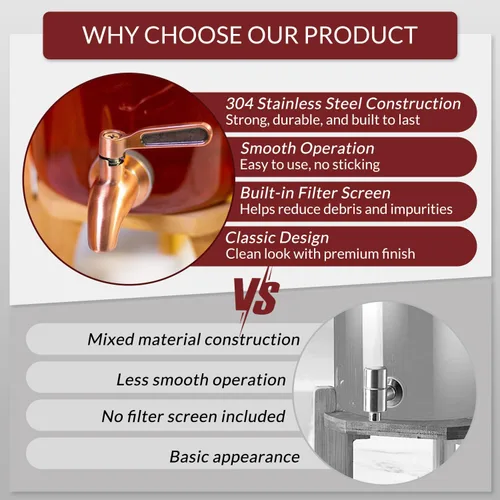 Miniatura 2 de Espiga de repuesto de acero inoxidable para dispensador de bebidas,Caño de metal para jarra dispensador de bebidas,Grifo de reemplazo
