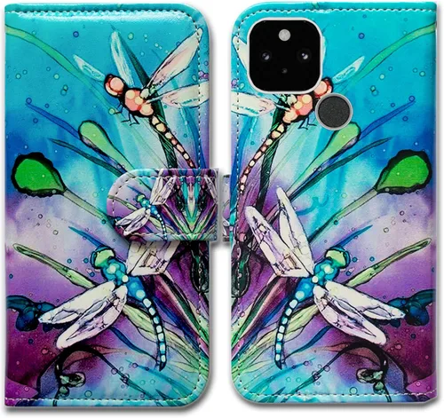 Miniatura 9 de Bcov Funda para Pixel 5a 5G, diseño de pájaro negro y verde con tapa para teléfono, con ranura para tarjetas, soporte para Google Pixel 5a 5G 2021