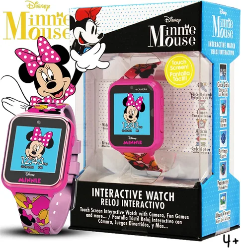 Miniatura 2 de Disney Minnie Mouse Reloj inteligente interactivo para niños – Reloj con pantalla táctil con cámara, juegos, grabadora de voz, contador de pasos