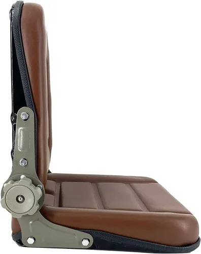 Miniatura 6 de Asiento universal para carretilla elevadora para cortacésped de jardín, asiento de suspensión plegable estilo Komatsu con respaldo ajustable, pista