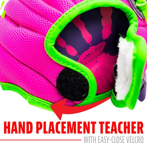 Miniatura 4 de Guante de béisbol Franklin Sports Air Tech con pelota - Béisbol para niños - Espuma Air Tech suave Rosado/Púrpura