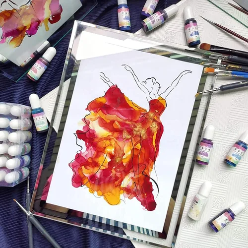 Miniatura 6 de Juego de tinta de alcohol de 24 colores, pigmento líquido difuso para hacer platos de Petri de resina epoxi, cada uno de 0.35 oz, 0.3 fl oz, 0.35