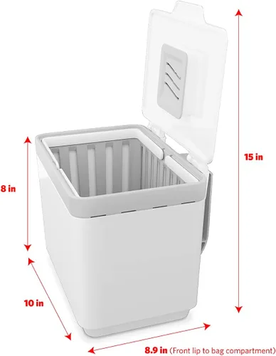 Miniatura 6 de GLAD Contenedor de abono para cocina, 1.5 galones, recipiente de plástico con cesta interior extraíble, soporte de almacenamiento de bolsas