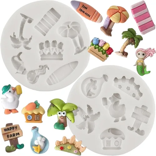 Miniatura 11 de Sijiangmold Moldes de silicona pirata, cuerda de anclaje, molde de fondant, brújula, molde de chocolate, monedas del tesoro, molde de caramelo