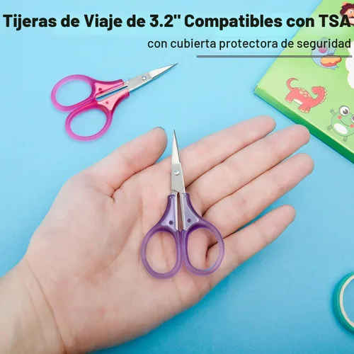 Miniatura 4 de SCAIKTIG Tijeras pequeñas para manualidades, tijeras de viaje pequeñas de 3 pulgadas que cumplen con la Tsa con tapa, tijeras afiladas para todo