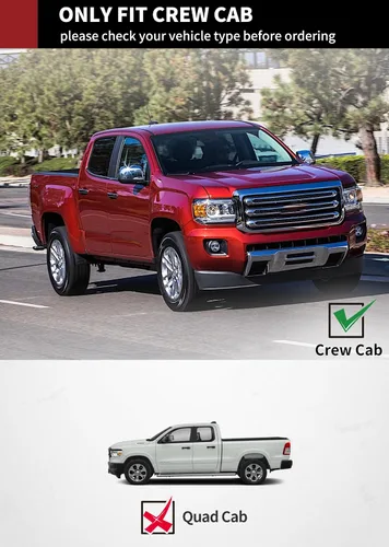 Miniatura 2 de Yitamotor 6.5 pulgadas Barras de estribo laterales compatibles con Chevy Colorado/GMC Canyon de 2015-2026, barras nerf para cabina doble Cromo