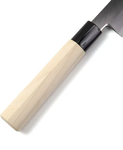 Miniatura 5 de Cuchillo de chef japonés para sushi sashimi Kigami (acero amarillo) - No.2 mango de madera de magnolia en forma de D, Yanagiba 11.8 pulgadas