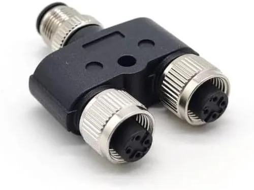 Miniatura 4 de Elecbee M12 Y Conector 4 Pin Macho a Hembra A Código Unshiled Adaptador Impermeable Hembra a Macho 4 Pin M12 Conector Impermeable (1)