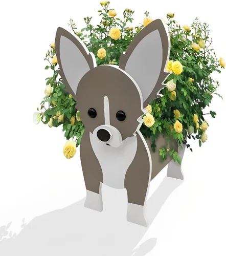 Miniatura 58 de Macetero de flores para perros, regalos para mujeres, bonitas macetas de PVC para perros, macetas para interiores y exteriores, maceta de jardín