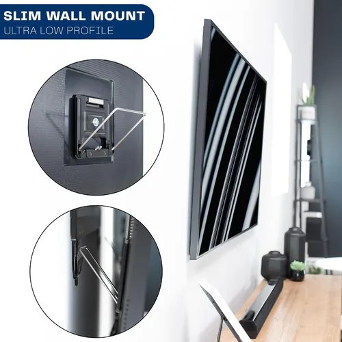 Miniatura 2 de VIVO Soporte de pared universal para TV plana con microhuecos para pantallas de 43 a 90 pulgadas, perfil ultra delgado, Mount-TVMG1