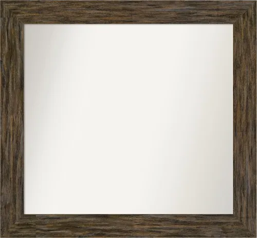 Miniatura 11 de Amanti Art Espejo personalizado, espejo de baño marrón Fencepost, espejo de pared o espejo de tocador de baño sobre el fregadero (27 x 27 pulgadas)