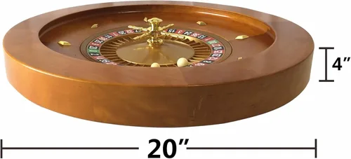 Miniatura 3 de Yuanhe Rueda de ruleta de madera de lujo, juego de ruedas de ruleta de 20 pulgadas, rodamientos de precisión de grado casino, torreta de latón