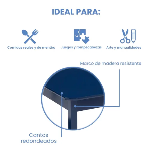 Miniatura 4 de Delta Children MySize - Juego de mesa y silla de madera para niños (2 sillas incluidas), color azul oscuro Azul profundo