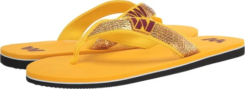 Miniatura 6 de FOCO Womens NFL Team Logo Sequin Strap Sandals Flip Flops