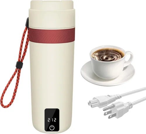 Miniatura 8 de Hervidor eléctrico portátil, mini calentador de agua caliente de 11.8 fl oz, hervidor de viaje con 4 ajustes de temperatura, calentador de botellas