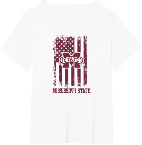 Miniatura 17 de Camiseta patriótica retro con bandera estadounidense de los Mississippi State Bulldogs, Negro