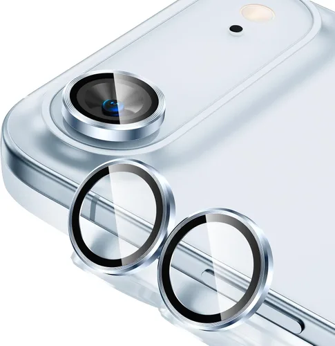 Miniatura 45 de Tensea Protector de Lente de Cámara para iPhone 13 mini/iPhone 13, Cubierta de Cámara de Vidrio Templado 9H Protector de Pantalla Anillo Individual