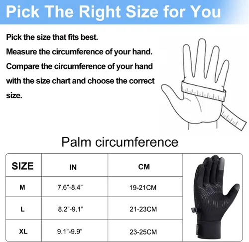 Miniatura 6 de Artelaris Guantes de invierno para hombres y mujeres, guantes térmicos resistentes al viento con pantalla táctil, guantes deportivos cálidos