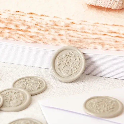 Miniatura 5 de 50 calcomanías de sello de cera, calcomanías de sello de corona gris para bodas, cumpleaños, baby shower, Acción de Gracias, invitaciones, sobres