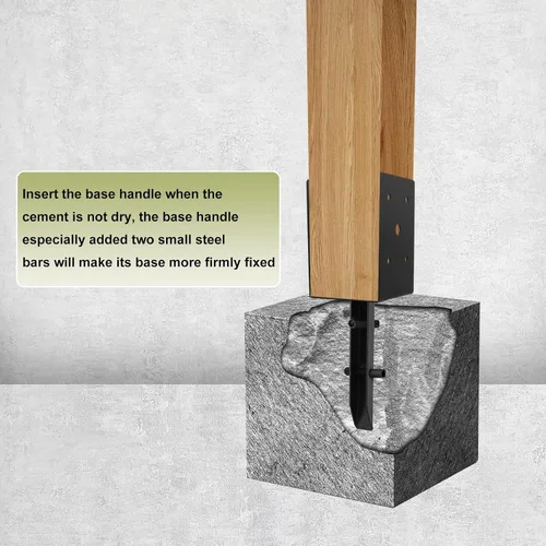 Miniatura 3 de Anclaje de Poste de Concreto 4x4, 6 Piezas (Diámetro Interior 3.6"x3.6") Soporte de Poste de Cerca en Forma de U con Estaca de Tierra, Base de Poste