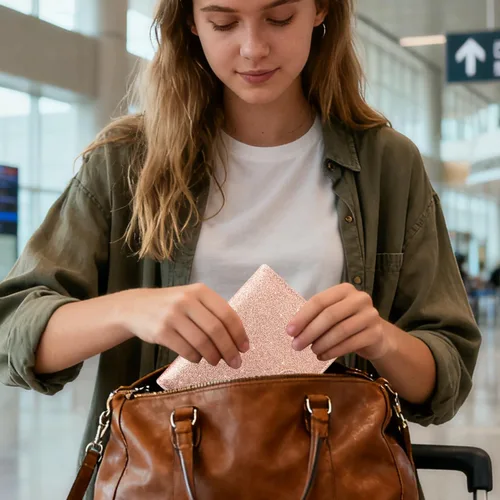 Miniatura 4 de Funda para pasaporte ACdream, piel de calidad superior, cartera con bloqueo RFID