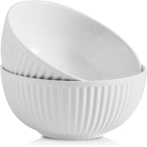 Miniatura 8 de HASENSE Juego de 3 cuencos pequeños de mezcla, cuencos de porcelana acanalados negros de 1.5/1/0.5 cuartos de galón para cocina, cocción, horneado
