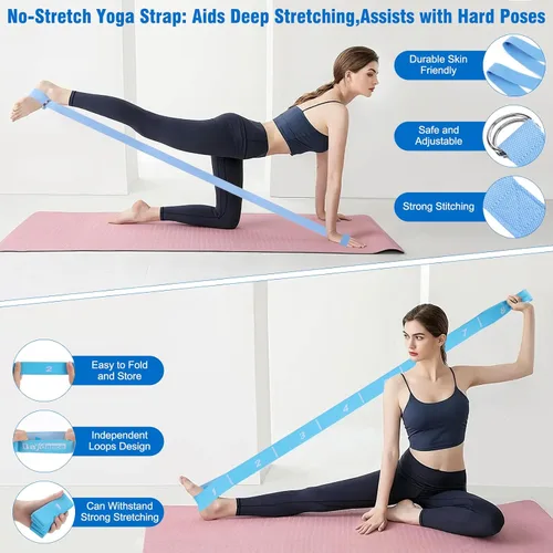 Miniatura 7 de Pilates Equipment Kit for Home Workout, Pilates Ring and Ball Set for Women, 14'' Magic Circle Essentials Accessories Kit, Wrist Weights, Resistance