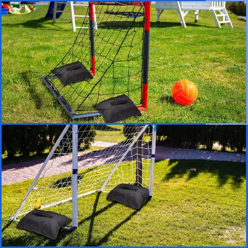 Miniatura 7 de Arrowbash Juego de 10 bolsas de arena de red de anclaje y 20 bolsas de polietileno para deportes de arena, anclajes con peso para redes de béisbol