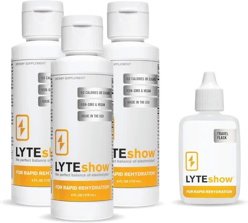 LyteLine LyteShow - Suplemento de electrolitos sin azúcar, paquete de 3, 120 porciones, apto para dieta cetogénica, zinc y magnesio para una rápida