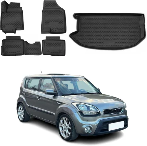 Miniatura 18 de OMAC Alfombrillas de piso para Kia Soul EV 2015-2019, alfombrillas para automóvil para todo clima, 3D, ajuste personalizado, alfombrilla de goma