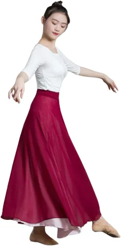 Miniatura 4 de ROYAL SMEELA Falda de baile para mujer, falda larga de ballet, falda larga fluida, falda de baile moderna contemporánea, falda de baile